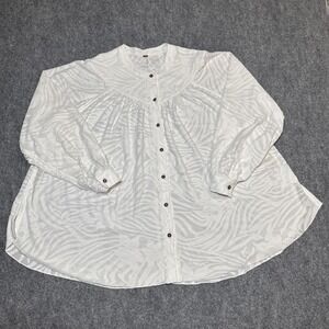 Free People Blouse Medium White "Can't‎ Stop Dreaming" Boho Peasant Beachy